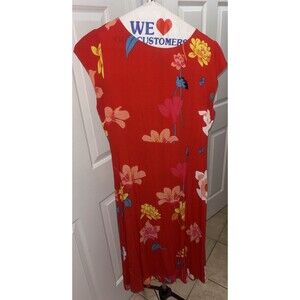 Loft Red Sundress Floral Size 0 Sleeveless Knee Length